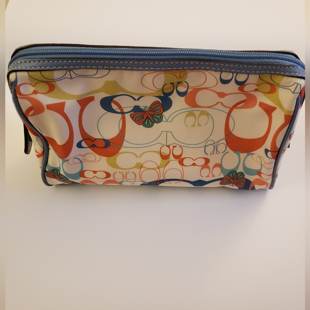 Coach Costmic Bag Pouch  signature multi color